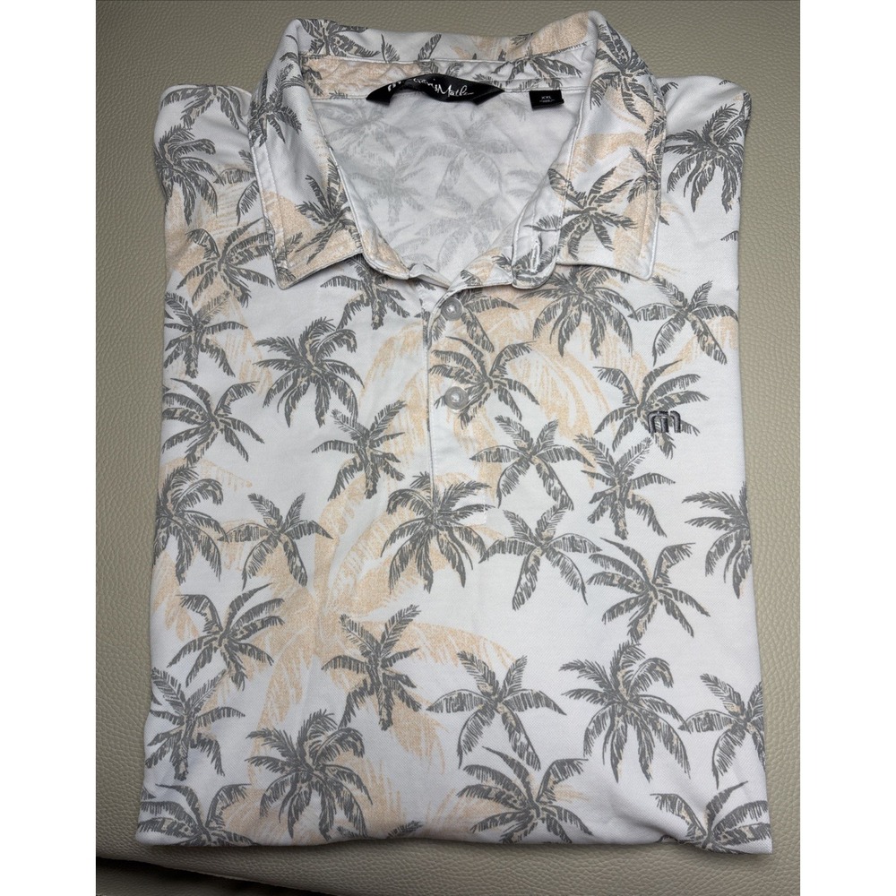 Travis Mathew Men's XXL short Sleeve Golf polo Palm Trees EUC